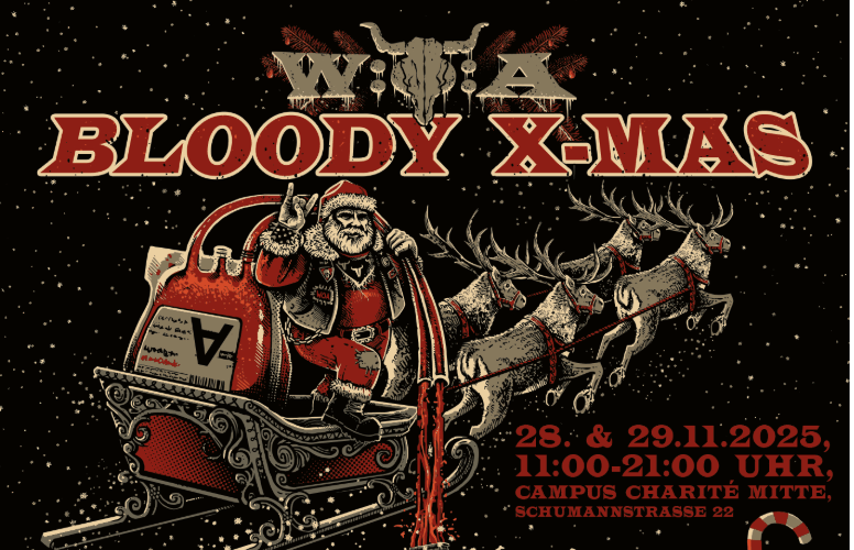 Bloody X-Mas Markt 2025 – Blutspendeaktion des Wacken Open Air und der ZTB Blutspende der Charité – Universitätsmedizin Berlin