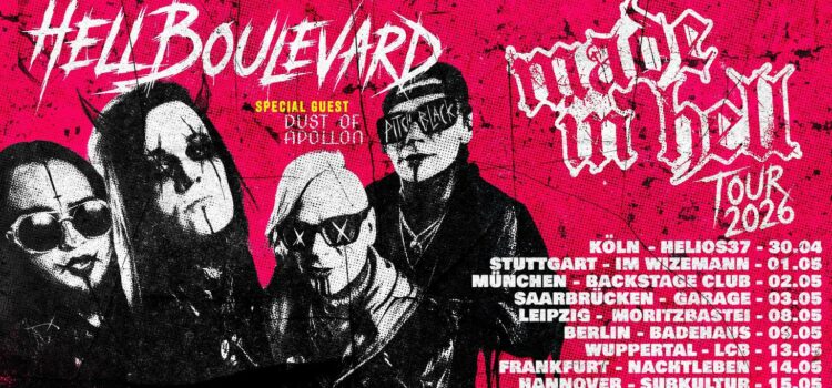 VERLOSUNG: 2 Tickets für Hell Boulevard am 14.5. auf Made in Hell Tour 2026 im Nachtleben Frankfurt